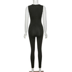 Pencil Jumpsuit Women New Full Seasons Casual Fitness Sporty Playsuit Sleeveless Slim Activewear All In One Jumpsuit Clothing
