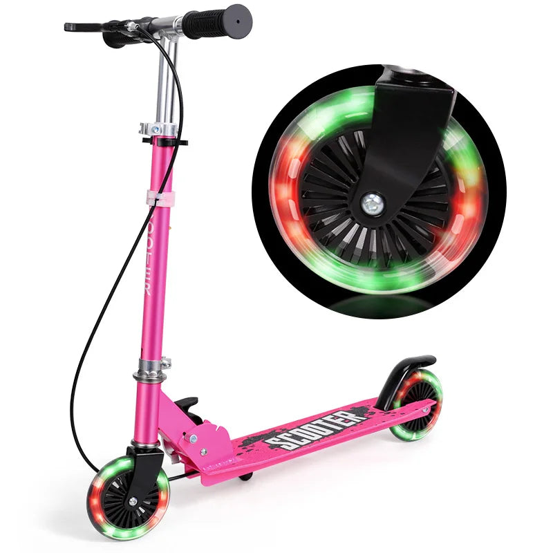 Kids E-Scooter with LED Lights & Easy Fold Foldable Kids Swing Scooter,Tri Slider Speeder Push Scooter with Adjustable Handle Main image