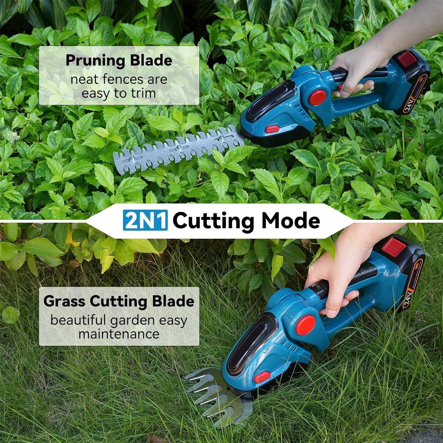 Cordless Electric Hedge Trimmer 2 in 1 Household Lawn Mower Garden Trimming Power Tools For Makita Battery Scissors Pruning Saw