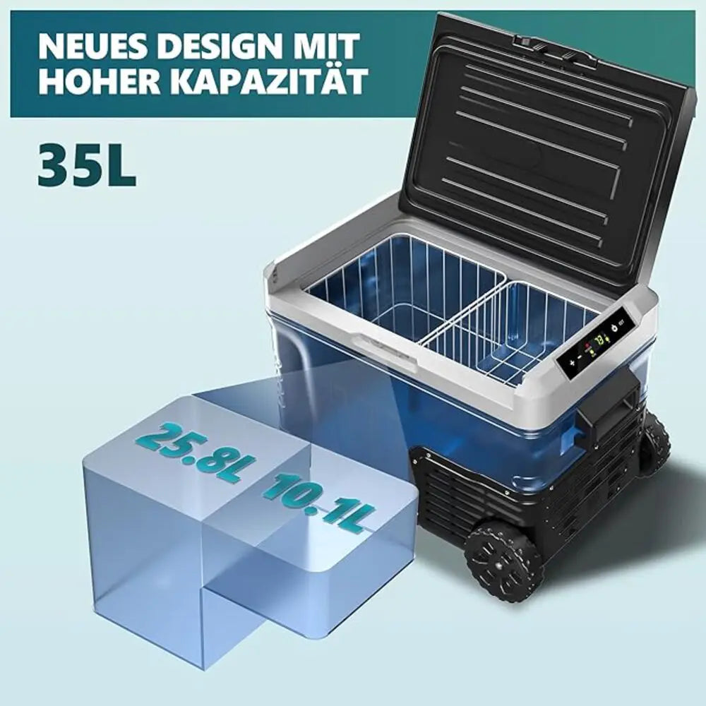 35L compressor cooling box, Car Refrigerator with App, Portable freezer wardrobe for 12V/24V & 220-240V, Cooling Range-20 °C to 20 °C, K