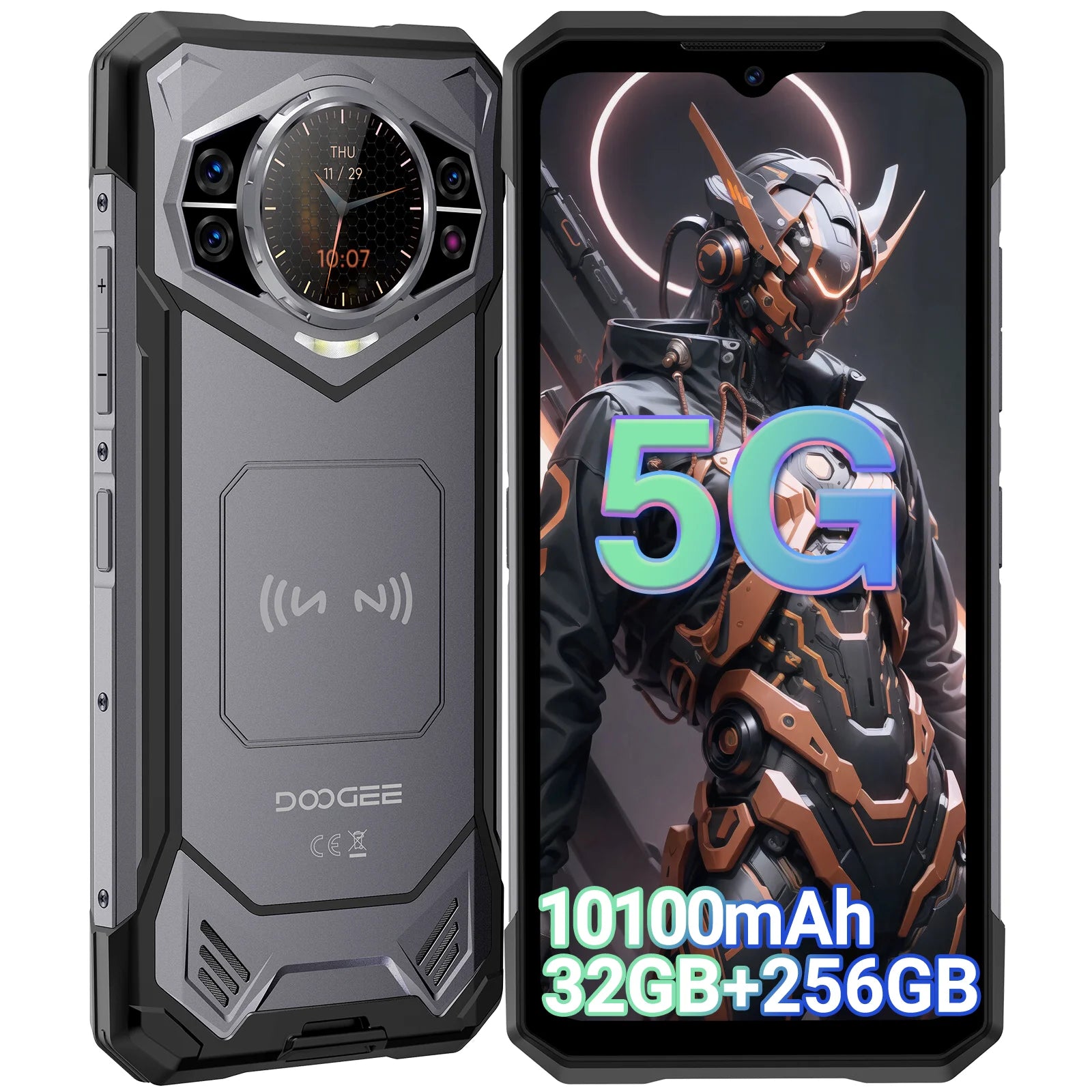 Global Version DOOGEE S200 5G Rugged Phone 6.72" 120Hz Display 12GB 256GB 100MP AI Main Camera 10100mAh Battery NFC Smartphone