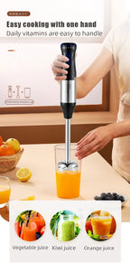 1000W High-Power 4-in-1 Handheld Kitchen Blender Multi-Function Stainless Steel Blender Vegetable and Meat Chopper Whisk and Egg Beater Smoothie and Milkshake Set Baby Food Maker Home Electric Blender, All-in-One Meat Grinder
