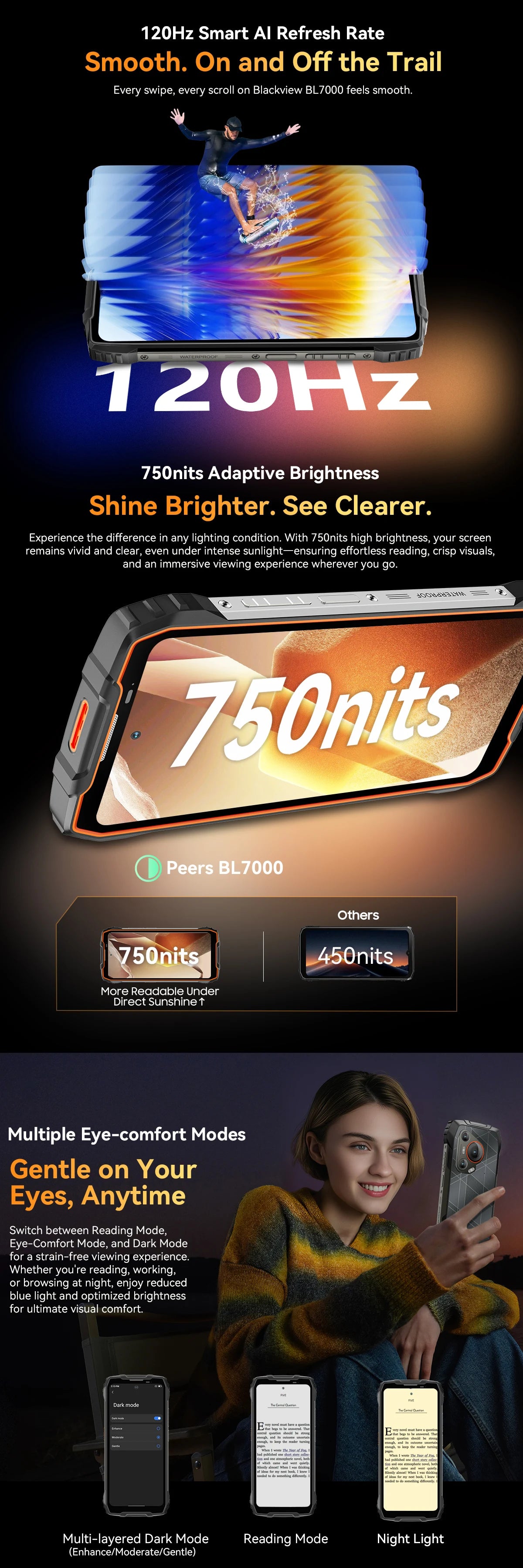 Blackview BL7000 AI 5G Rugged Phone Android 15, MTK 6300, 6.78" FHD+ 120Hz, 7500mAh/33W, Rugged Smartphone Dual SIM NFC/IP69K