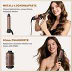 Professional 5-in-1 Hot Air Brush Set, Ionic Technology, 1200W Hair Dryer Styler Tool, 4 Heat Settings, 360° Swivel Cord