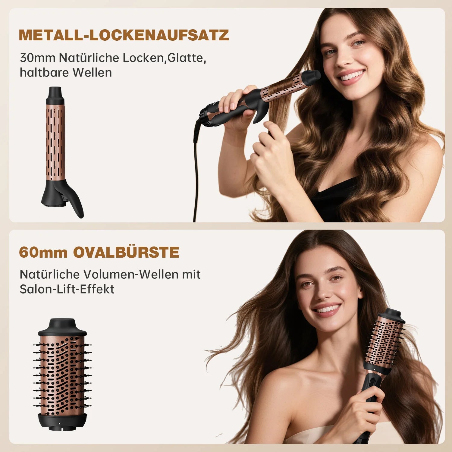 Professional 5-in-1 Hot Air Brush Set, Ionic Technology, 1200W Hair Dryer Styler Tool, 4 Heat Settings, 360° Swivel Cord
