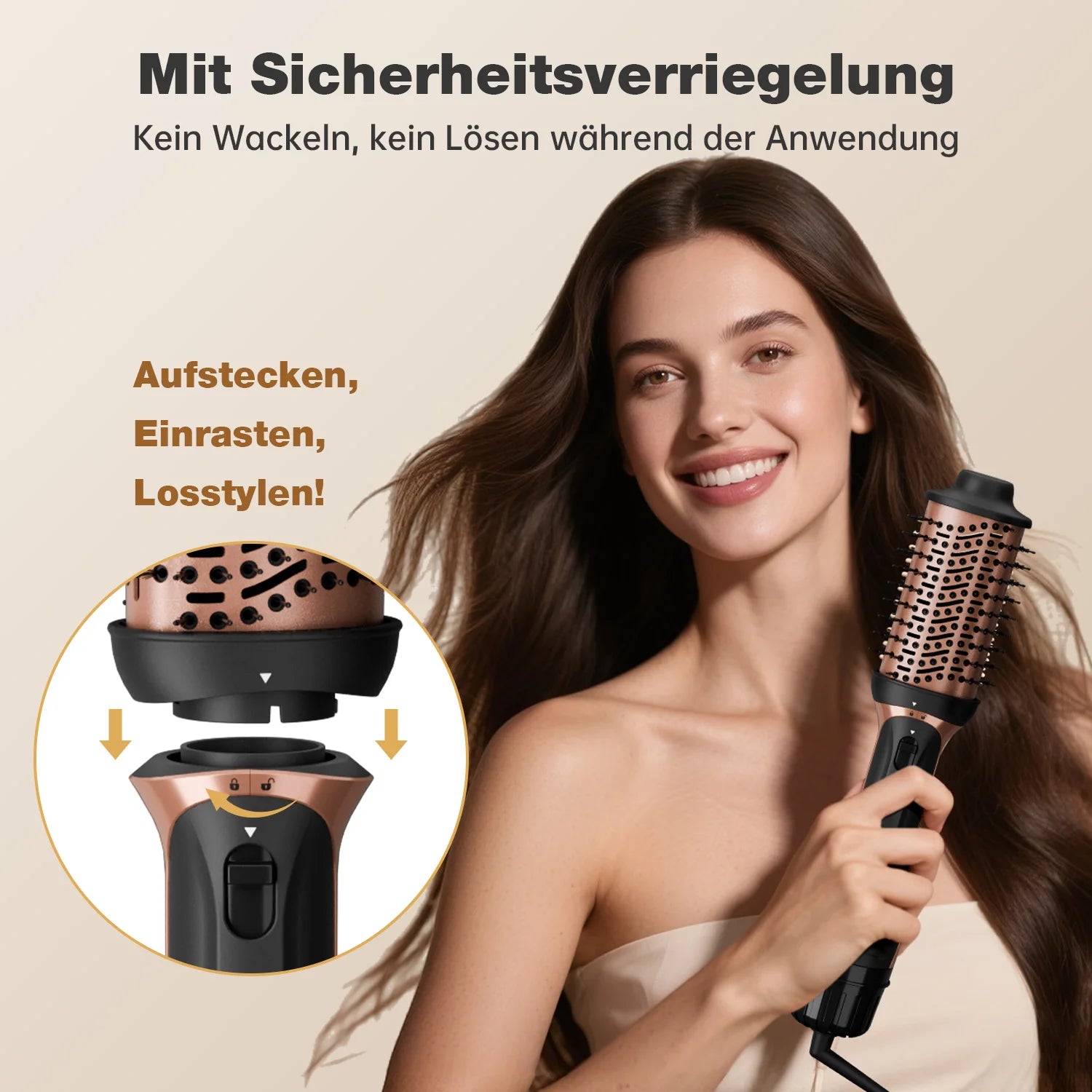 Professional 5-in-1 Hot Air Brush Set, Ionic Technology, 1200W Hair Dryer Styler Tool, 4 Heat Settings, 360° Swivel Cord