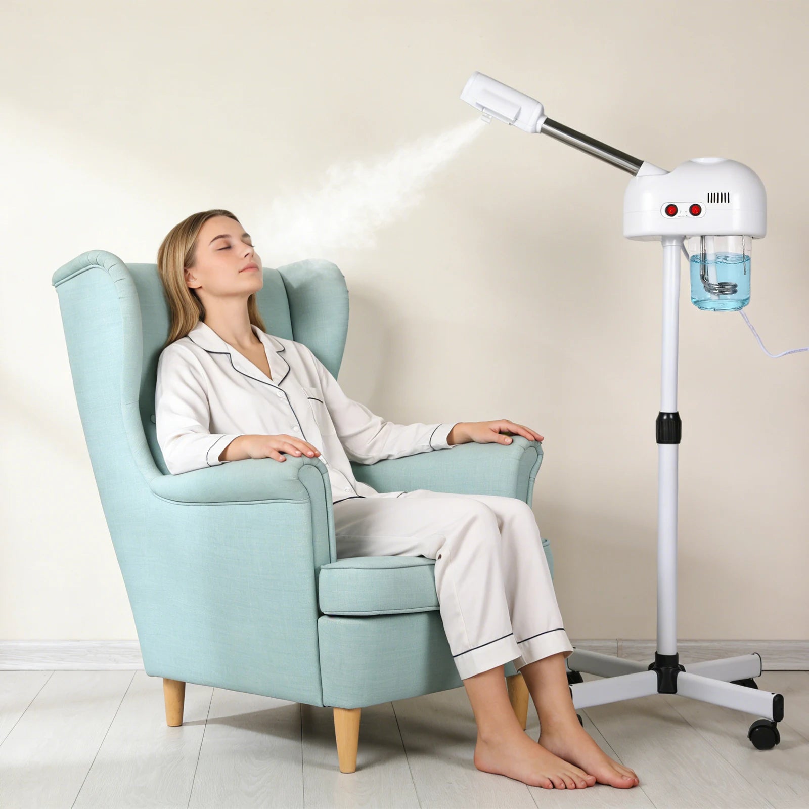 700ml 800W  2-in-1 Ozone Facial Steamer Facial hydrating Device Dense Mist Quick Misting High Capacity Rotatable Nozzle for Salon Beauty Spa