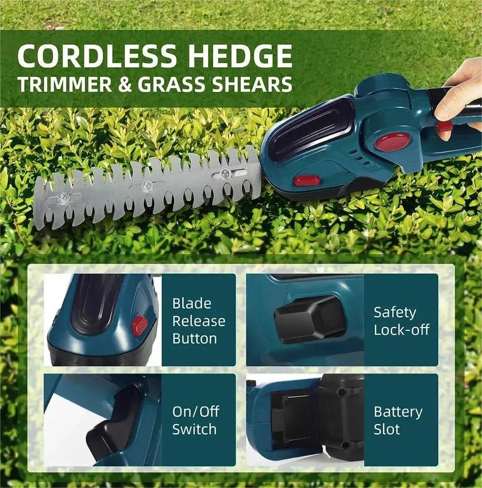 Cordless Electric Hedge Trimmer 2 in 1 Household Lawn Mower Garden Trimming Power Tools For Makita Battery Scissors Pruning Saw