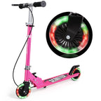 Kids E-Scooter with LED Lights & Easy Fold Foldable Kids Swing Scooter,Tri Slider Speeder Push Scooter with Adjustable Handle