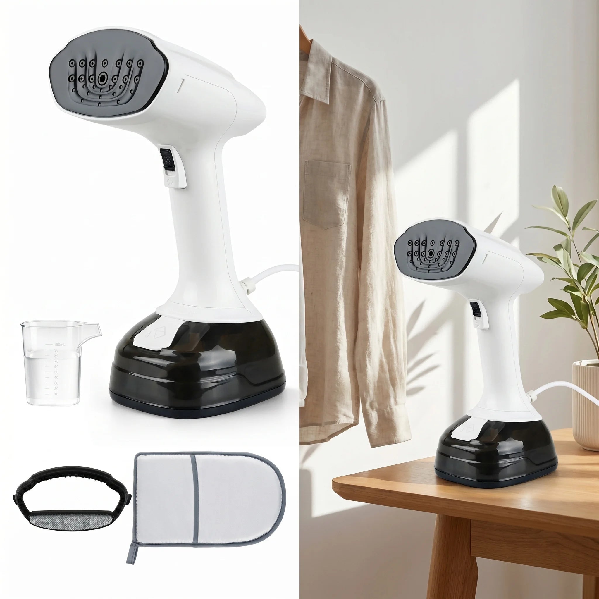 Portable Clothes Steamer 1800W Handheld Steam Iron, 3 Levels Adjustable 25-35g/min, Steam Brush with 400ml Detachable Water Tank, 20s Fast Heating, for Travel & Home, Wrinkle Remover for Clothes Main image