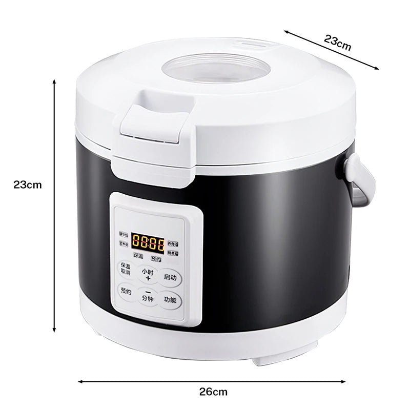 12V 24V 220V 3L Electric Rice Cooker Car Trucks Electric Soup Porridge Cooking Machine Food Steamer Warmer Heated Rice Cooker