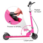 Kids E-Scooter with LED Lights & Easy Fold Foldable Kids Swing Scooter,Tri Slider Speeder Push Scooter with Adjustable Handle