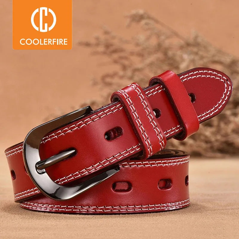 Women Genuine Leather Belt For Female Strap Casual All-match Ladies Adjustable Belts Designer High Quality Brand Main image
