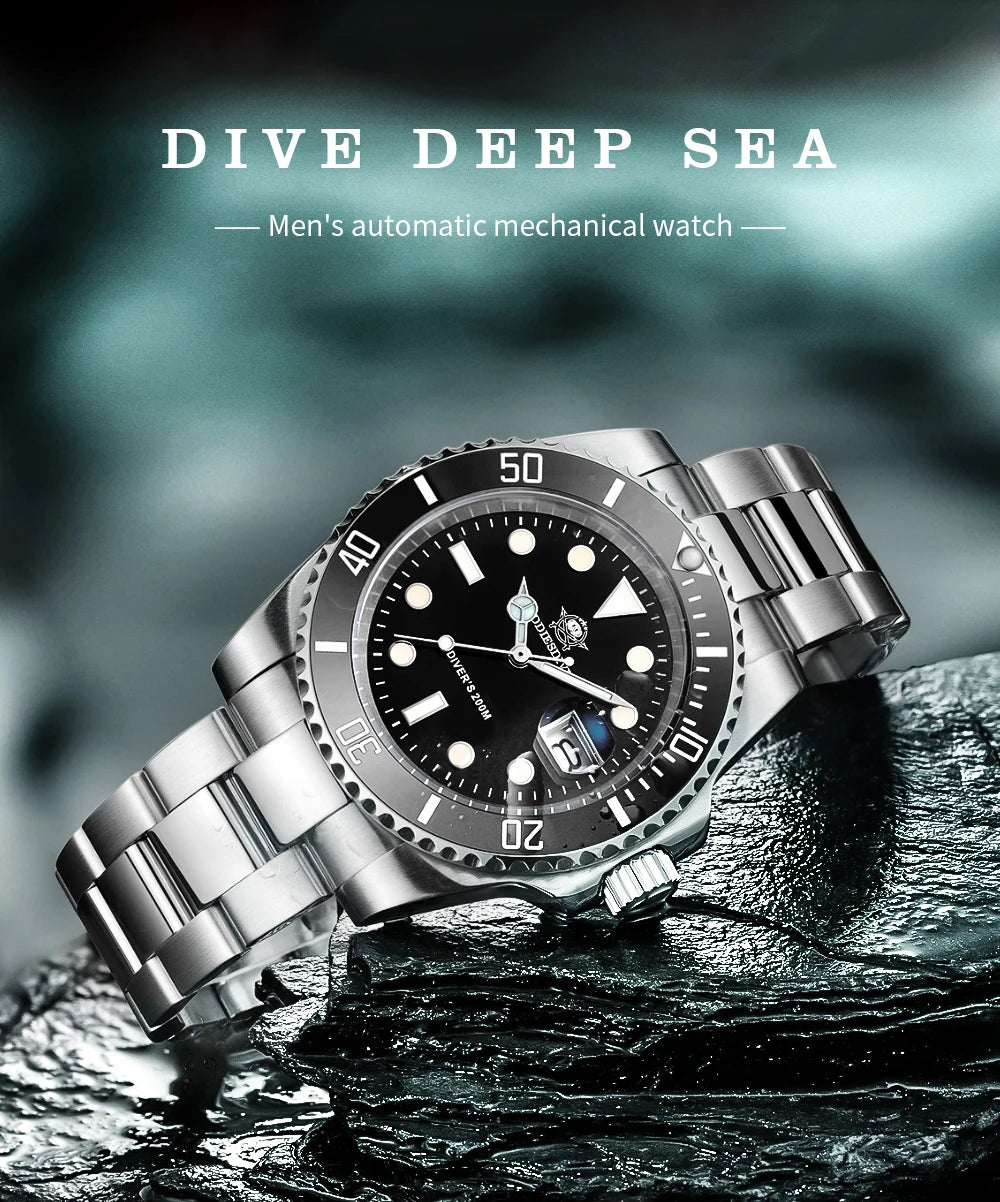 ADDIESDIVE Men's Classic Watch with Ceramic Bezel 200m Water Resistant Casual Quartz Watch BGW9 Blue Luminous Gift Watch MY-H3-2