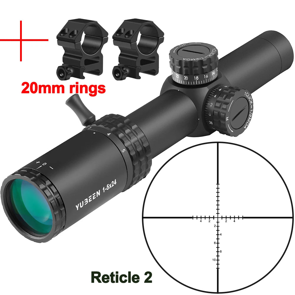 1-5x24 Scopes Compact Scope Hunting Scopes Tactical Sight Wide Angle Sight