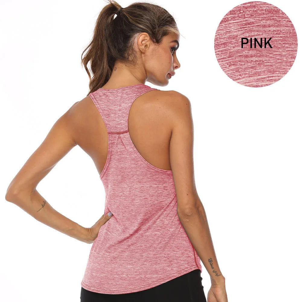 WANAYOU Sleeveless Yoga Shirts Women Quick Dry Running Sports Tank Top Sleeveless Fitness Gym Workout Top Yoga Vest