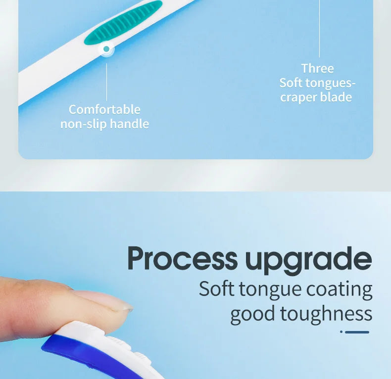 Y-Kelin Sales Silicone Tongue Scraper Brush Cleaning  Food Grade Single Oral Care To Keep Fresh Breath 3Color Pack No.1