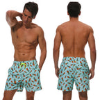 DATIFER Men's Sports Short Beachwear New Style Polyester Printing Fitness Beach Pants Surfing Swimming Trunks Bathing Swimwear