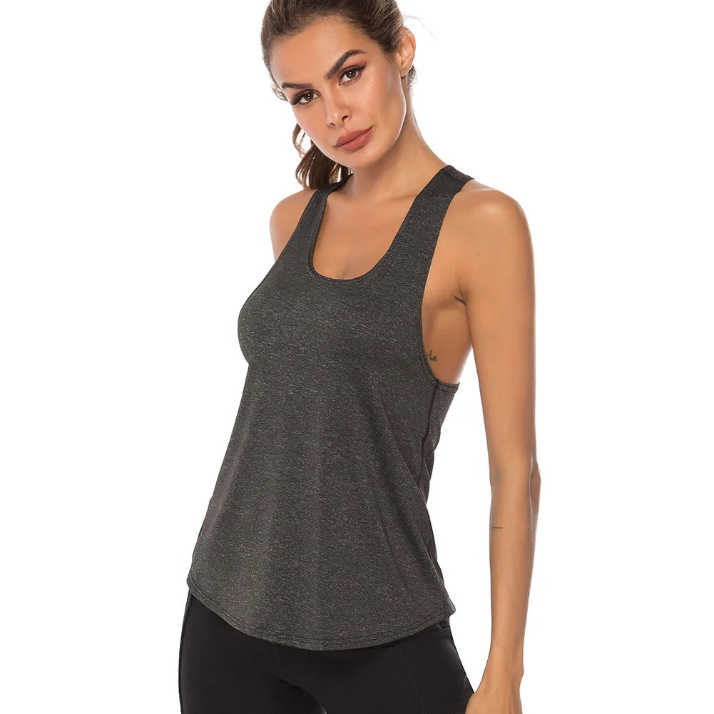 WANAYOU Sleeveless Yoga Shirts Women Quick Dry Running Sports Tank Top Sleeveless Fitness Gym Workout Top Yoga Vest