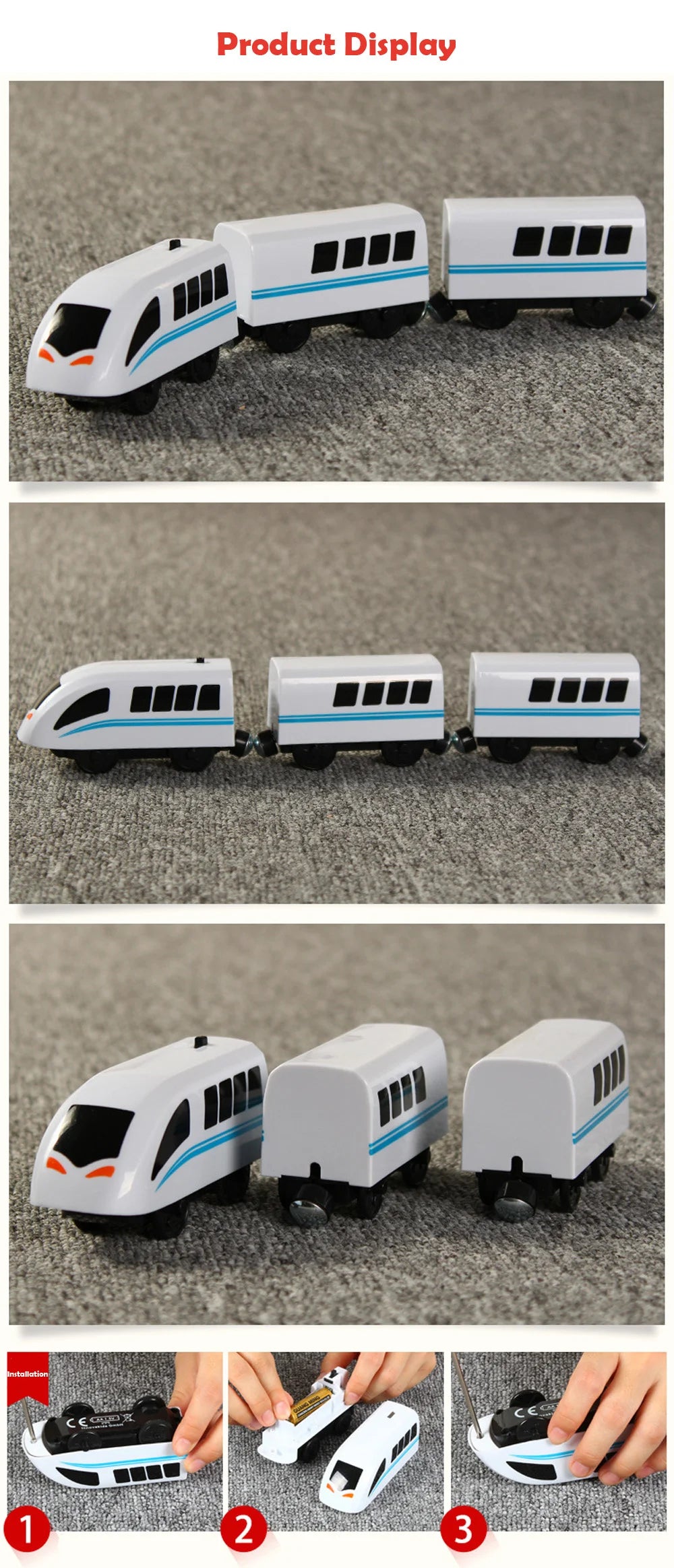 RC Electric Train Set Locomotive Magnetic Train Diecast Slot Toy Fit for Brand Wooden Railway Tracks Toys for Children Gifts