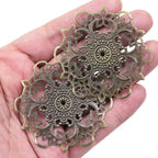 10Pcs Connectors Pendants Butterfly Filigree Flower Wraps Metal Crafts For Embellishments Scrapbooking Jewelry DIY Accessories