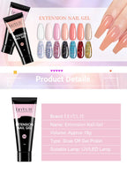 LILYCUTE 15ml Extension Gel Nail Polish Set Quick Nail Prolong With Extend Mold Nail Tips Acrylic Solution Manicure Tools Kit