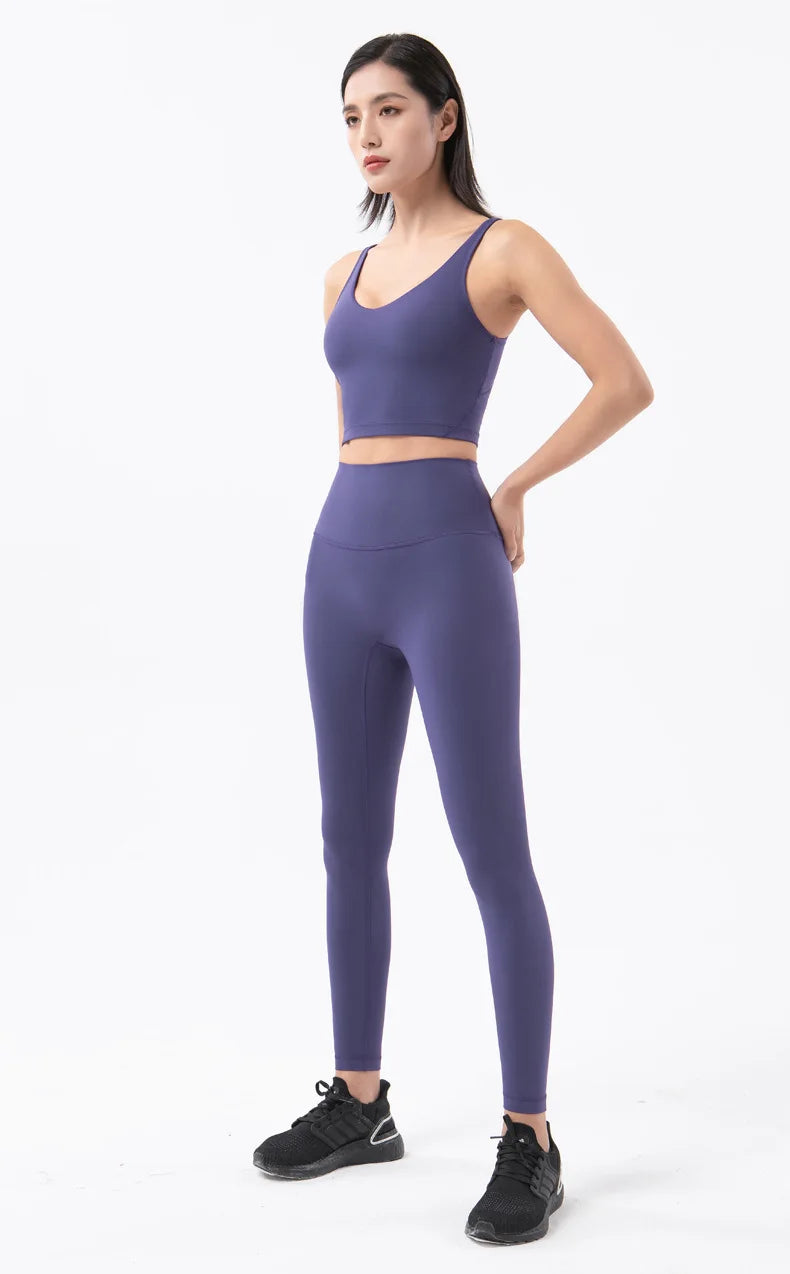 SOISOU Nylon Yoga Pants Gym Leggings Women Girl Fitness Soft Tights High Waist Elastic Breathable No T Line Sports Pants