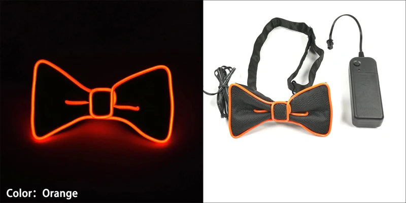 Luminous Bow Tie Neon Light Trendy Costume Accessories Glowing Acrylic LED Tie For Halloween Cosplay Costume Music Dancing