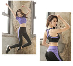 Quick dry women sportswear yoga set fitness gym yoga clothing suit sets coat+bra+t shirt+leggings 2019 workout running training