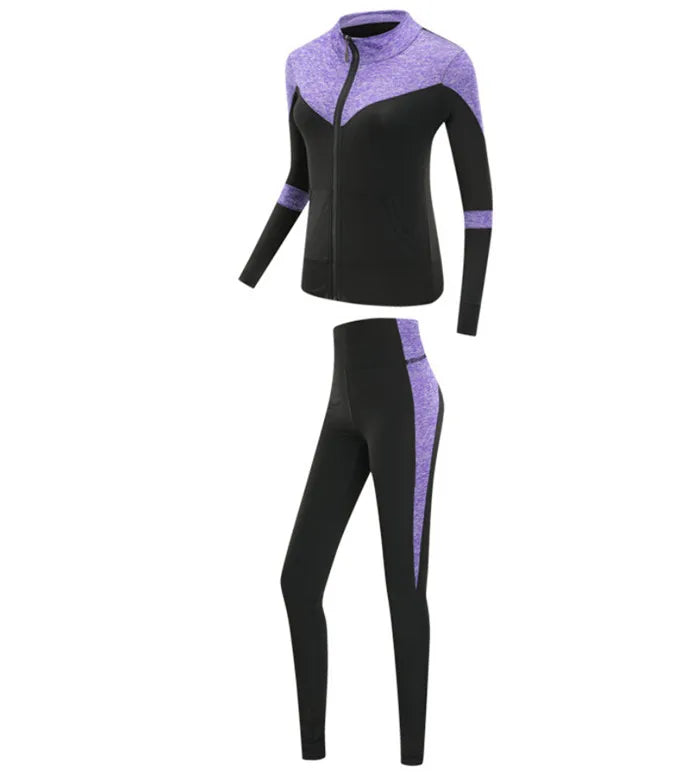 Quick dry women sportswear yoga set fitness gym yoga clothing suit sets coat+bra+t shirt+leggings 2019 workout running training