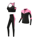 Quick dry women sportswear yoga set fitness gym yoga clothing suit sets coat+bra+t shirt+leggings 2019 workout running training