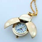 Free Drop Shipping Elegant Hot Popular Fashion Colorful Ladybug Fob Clock Necklace Pocket Pendant Dress Quartz Watch GL02