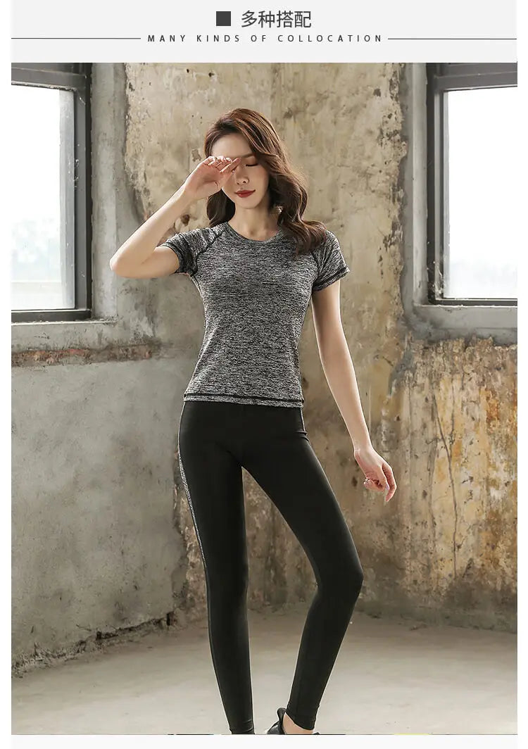 Quick dry women sportswear yoga set fitness gym yoga clothing suit sets coat+bra+t shirt+leggings 2019 workout running training