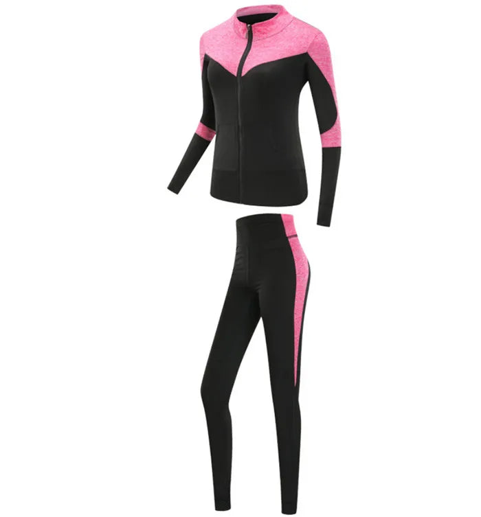 Quick dry women sportswear yoga set fitness gym yoga clothing suit sets coat+bra+t shirt+leggings 2019 workout running training