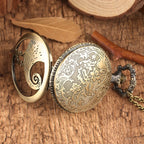 Retro Skull Punk Chain Necklace Quartz Pocket Watch Jack Pendant Retro Bronze Jewelry Fob Necklace Watches for Men Women Kids