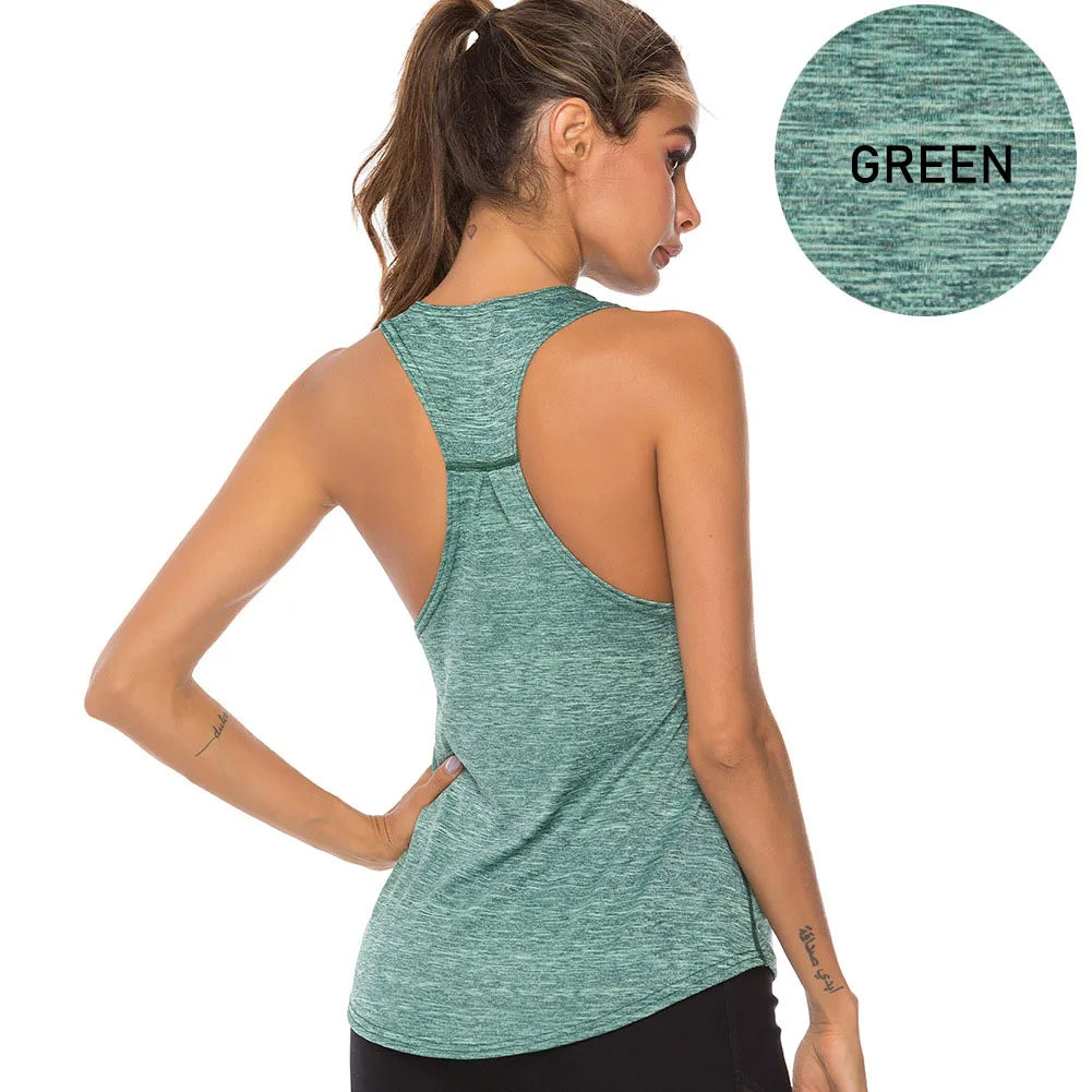 WANAYOU Sleeveless Yoga Shirts Women Quick Dry Running Sports Tank Top Sleeveless Fitness Gym Workout Top Yoga Vest