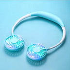 USB Fan With Aromatherapy diffuser Portable Electric Fan Mini Cooling fan Rechargeable Hanging Neck Fan With Light