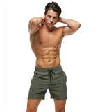 Escatch 2026 Summer Man Swimwear Solid Fashion Quick Dry Drawstring Elastic Waist Surfing Zipper Pocket Gym Beach Pants Shorts