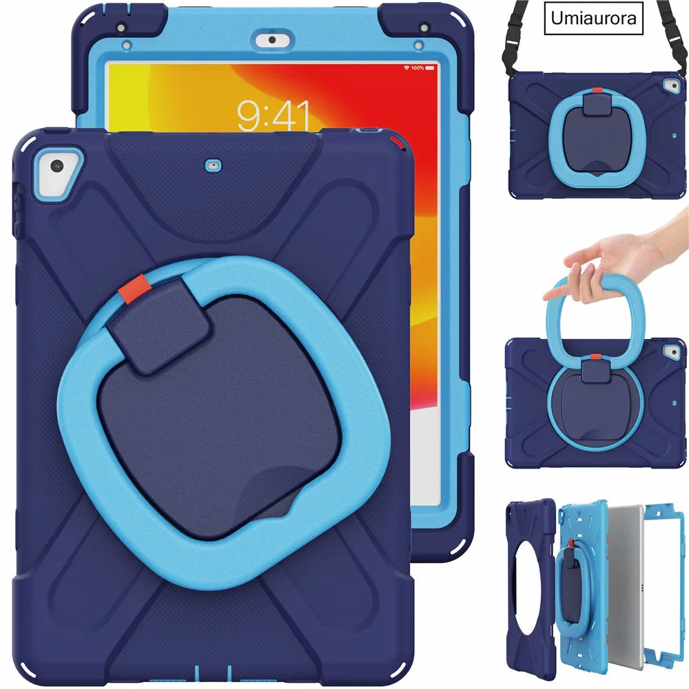 For IPad 7th 8th 9th 10.2 10th Gen Air 2 3 4 5 10.9 Mini 6 9.7 Pro 11 12.9 2022 Case Rotation Handle Stand Kids Shockproof Cover (Copy)