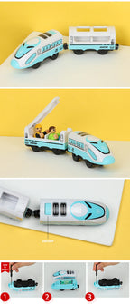 RC Electric Train Set Locomotive Magnetic Train Diecast Slot Toy Fit for Brand Wooden Railway Tracks Toys for Children Gifts