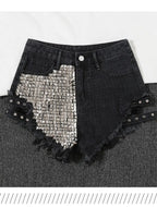 Summer Side Spike Women Denim Shorts 2021 Fashion Loose Holes High Waist Jeans High Street Wide Legs Thin Shorts Women Trousers