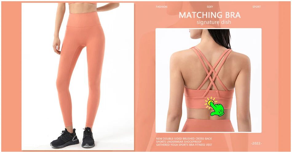 SOISOU Nylon Yoga Pants Gym Leggings Women Girl Fitness Soft Tights High Waist Elastic Breathable No T Line Sports Pants