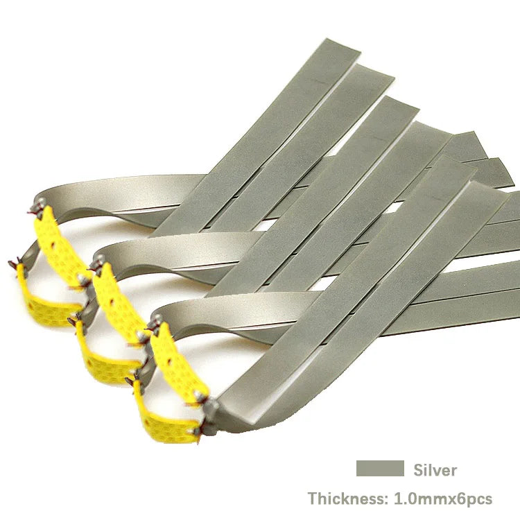 6pcs Slingshot Hunting Powerful Flat Rubber Band 0.45-1.4 mm High Elasticity Outdoor Catapult Shooting Accessories