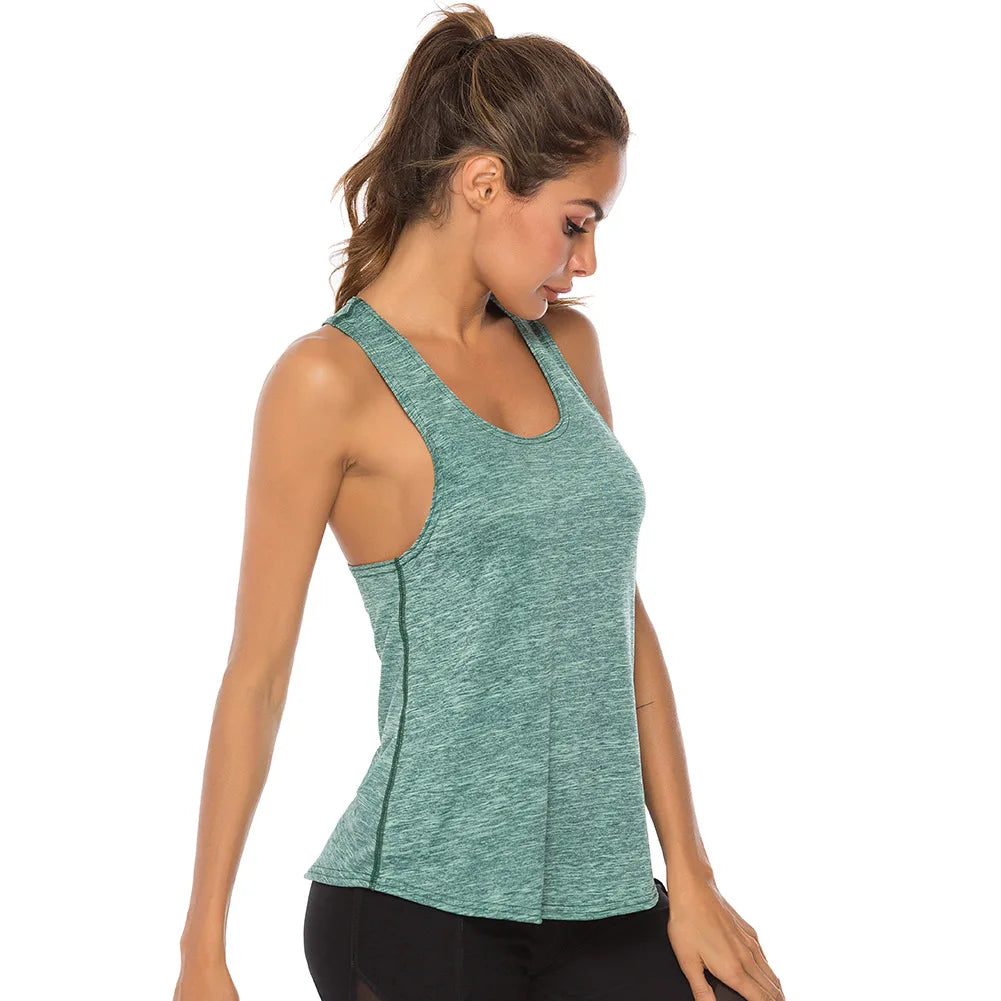 WANAYOU Sleeveless Yoga Shirts Women Quick Dry Running Sports Tank Top Sleeveless Fitness Gym Workout Top Yoga Vest