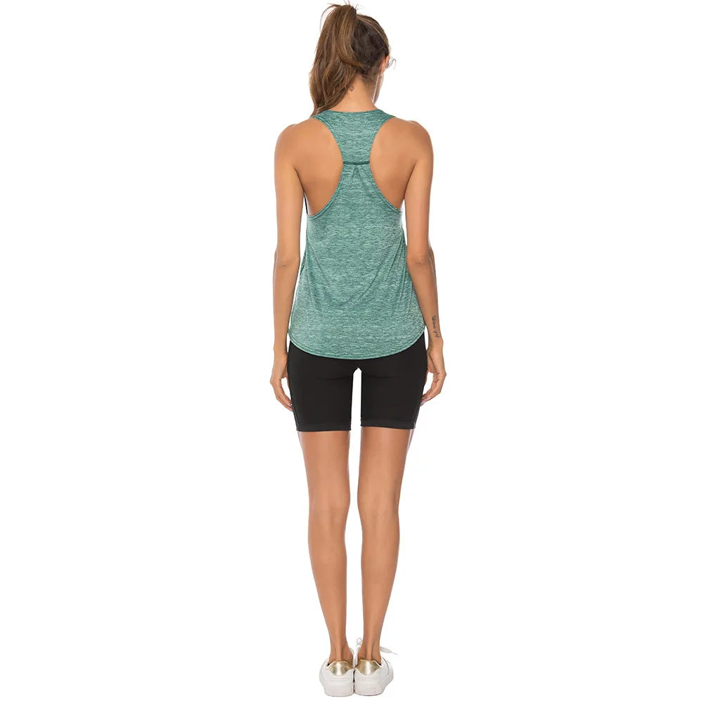 WANAYOU Sleeveless Yoga Shirts Women Quick Dry Running Sports Tank Top Sleeveless Fitness Gym Workout Top Yoga Vest