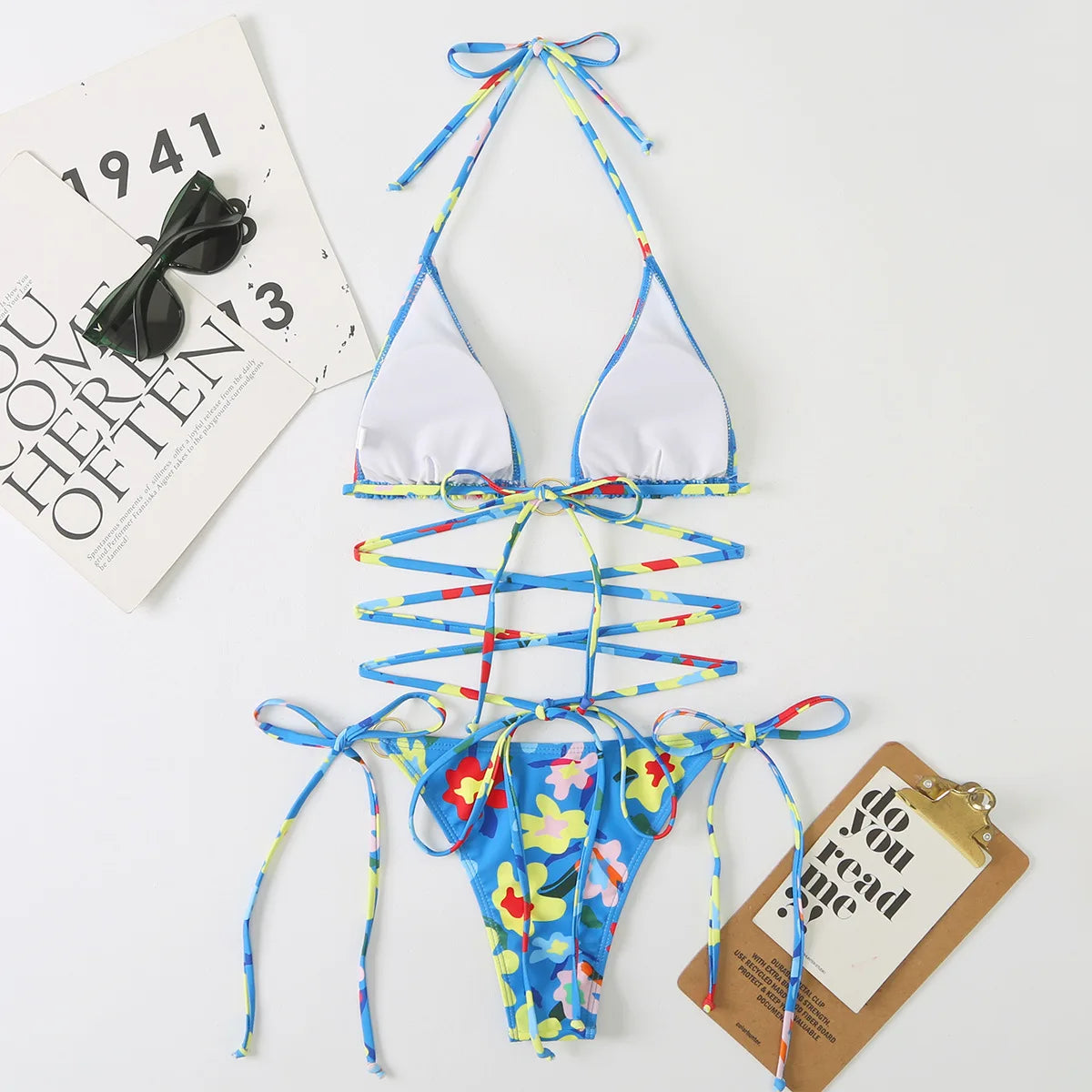 Free Shipping Strapless Bandeau Swimsuits Colorful Camo Pattern Chicas En Bikini Guapas Hot Super Micro Bikini Logos