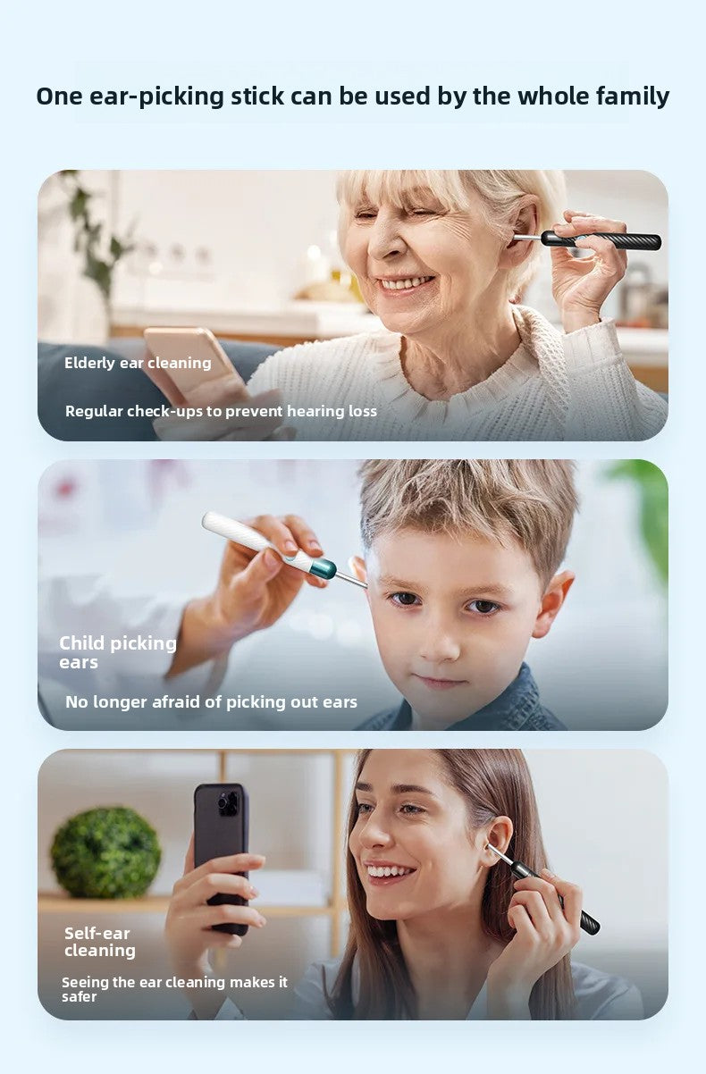 Wireless Ear Wax Removal With Camera Rechargeable Ear Cleaner HD Check Camera with Ear Spoon Set Canal Clean