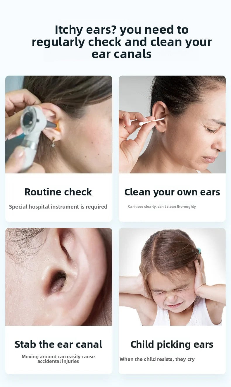 Wireless Ear Wax Removal With Camera Rechargeable Ear Cleaner HD Check Camera with Ear Spoon Set Canal Clean