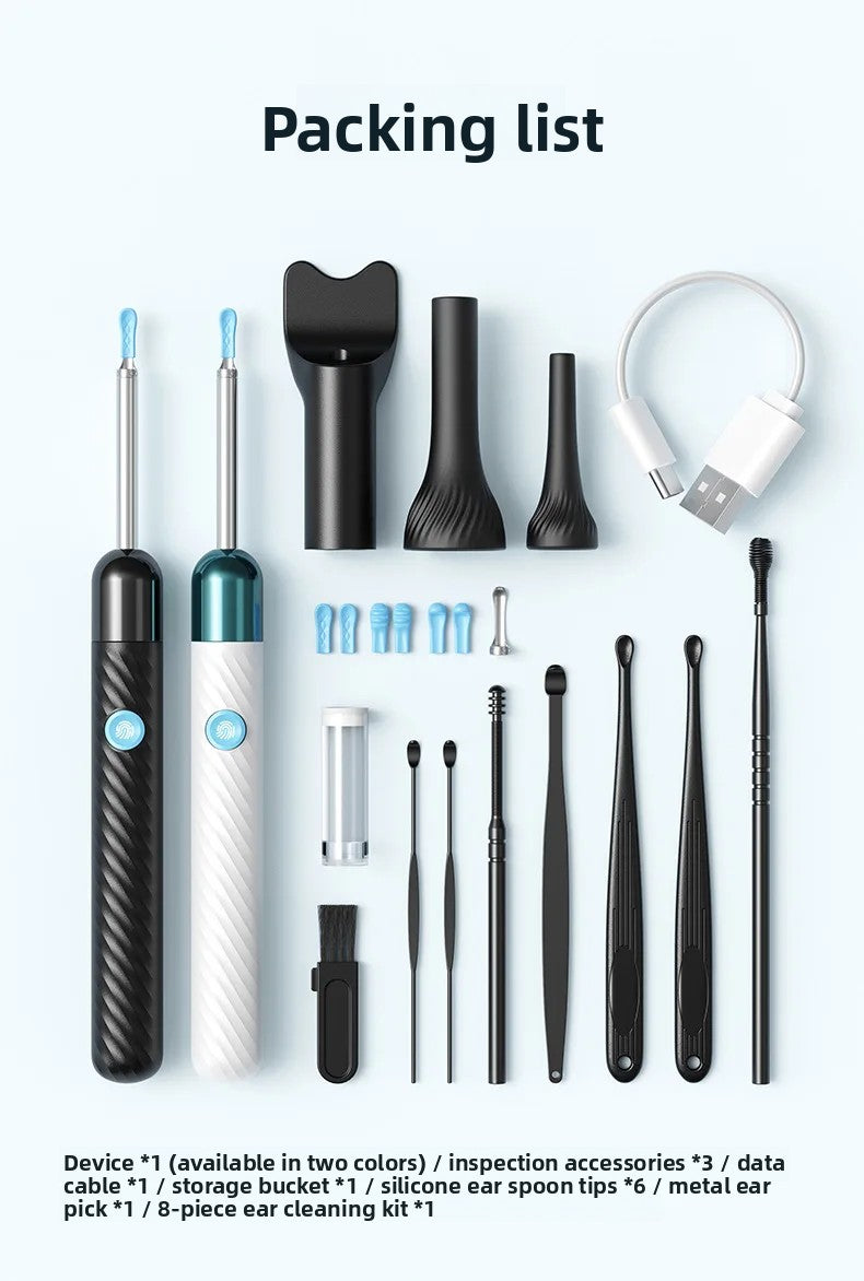 Wireless Ear Wax Removal With Camera Rechargeable Ear Cleaner HD Check Camera with Ear Spoon Set Canal Clean