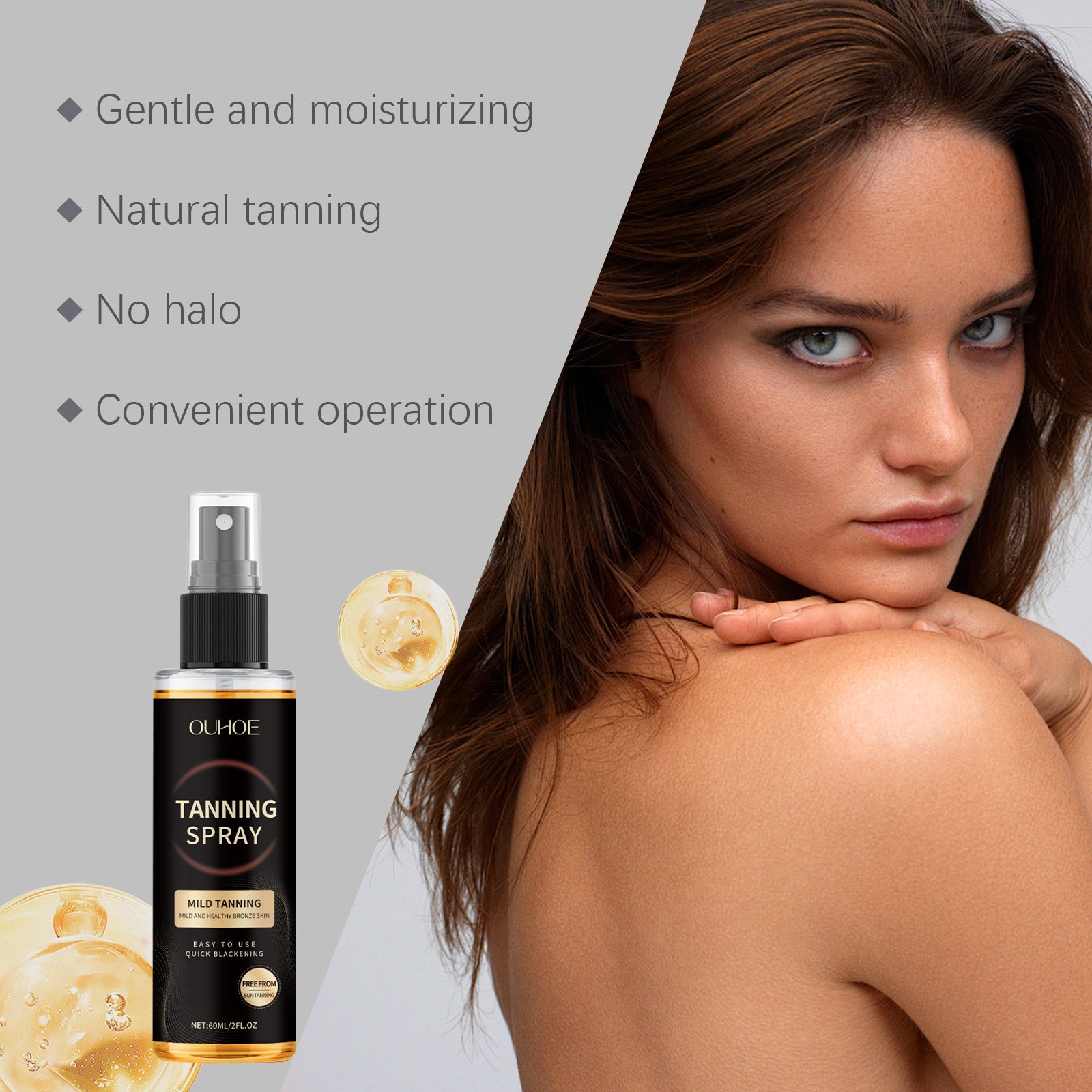 Enhancing Tan Spray Sunless Bronzing Accelerating Darkening Shiny Bronze Moisturizing Summer Beach Sunbathing Self Tanning Mist